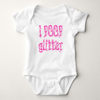 I Poop Glitter Pink Baby One Piece Baby Bodysuit