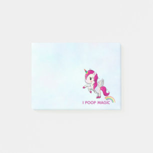 I Poop Magic Funny Unicorn Saying Post-it Notes