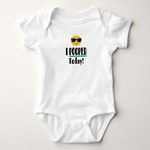 I POOPED Today  Emoji Funny Sarcastic Baby Bodysuit