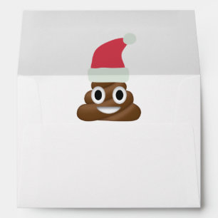 I Pooped Today Funny Brown Emoji Christmas Envelope