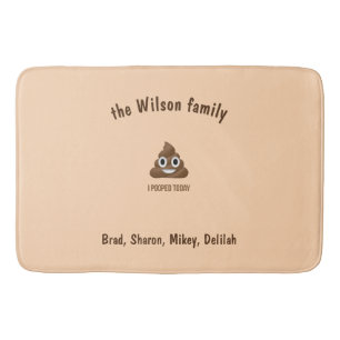 I Pooped Today Funny Emoticon Bath Mat