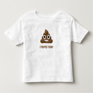 I Pooped Today Funny Emoticon Toddler T-Shirt