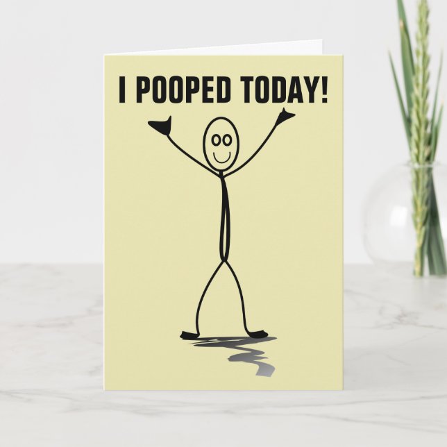 I POOPED TODAY! FUNNY OVER THE HILL BIRTHDAY CARDS (Front)