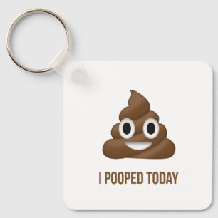 I Pooped Today Personalised Poo Emoji  Key Ring