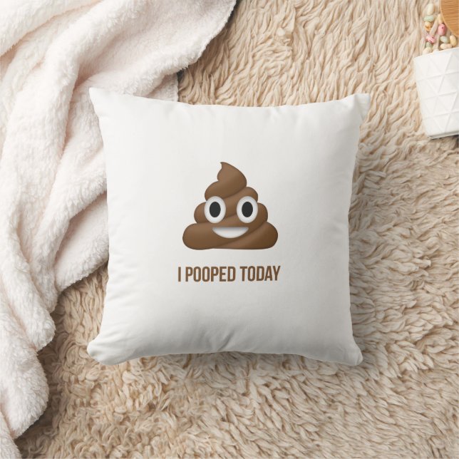 I Pooped Today Poo Emoji with Proctology QR Code Cushion (Blanket)