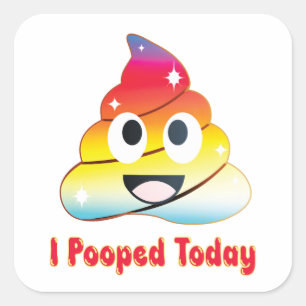 i pooped today potty training square sticker