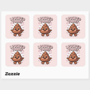 i pooped today potty training square sticker