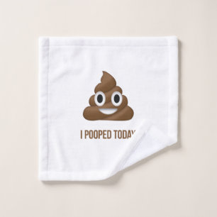 I Pooped Today Smiling Emoji Wash Cloth