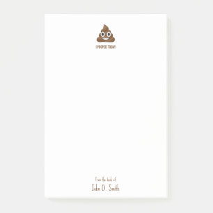 I Pooped Today Smiling Emoticon Personalised Post-it Notes