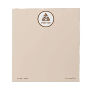 I Pooped Today Smiling Poop Emoticon Personalised Notepad