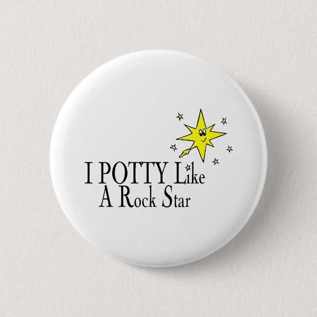I POTTY Like A Rock Star 6 Cm Round Badge (Front)