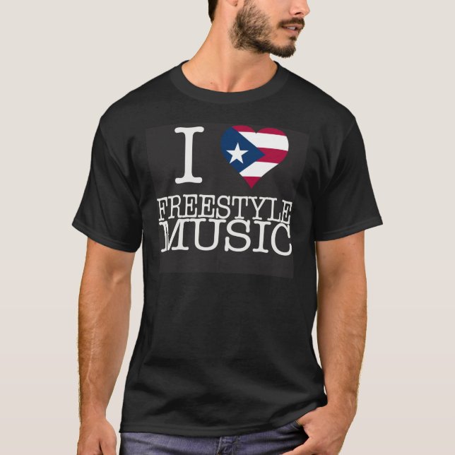 I PR HEART FREESTYLE MUSIC BLACK T-Shirt (Front)