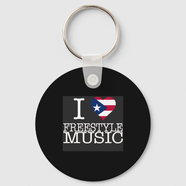 I Pr Heart Style Music Black T Shirt  Key Ring (Front)