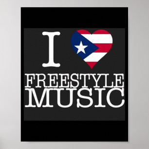 I Pr Heart Style Music Black T Shirt Poster