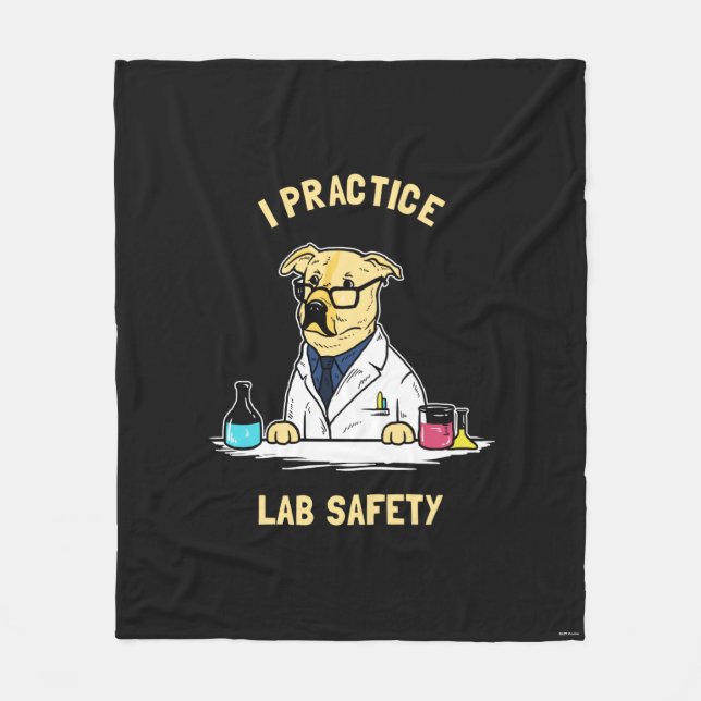 I Practice Lab Safety Fleece Blanket (Front)