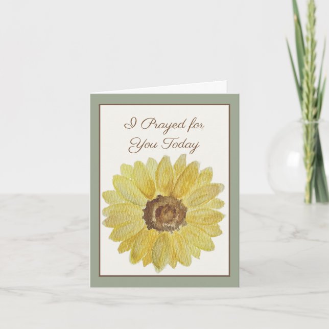 I Prayed for You Today | Sunflower Prayer Card (Front)