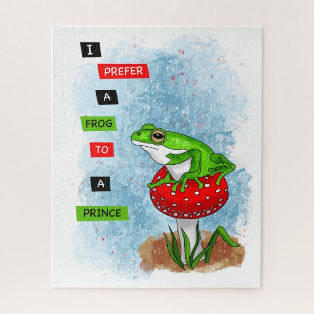 I Prefer a Frog to a Prince | Frog Artwork Jigsaw Puzzle (Vertical)