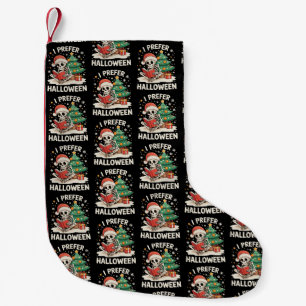 I Prefer Halloween Skeleton Reading Book Christmas Small Christmas Stocking