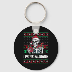 I Prefer Halloween Skeleton Xmas Family Merry Chri Key Ring