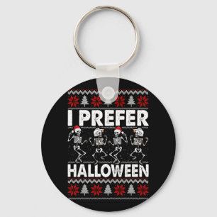 I Prefer Halloween Ugly Christmas Sweater Dancing Key Ring