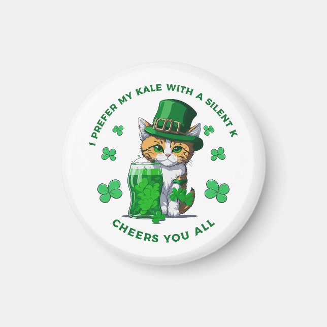 I Prefer My Kale With A Silent K Funny Beer Lover Magnet (Front)