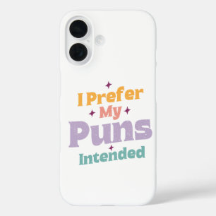 I Prefer My Puns Intended Sarcastic Joke Pun Retro iPhone 16 Case