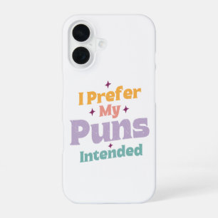 I Prefer My Puns Intended Sarcastic Joke Pun Retro iPhone 16 Case