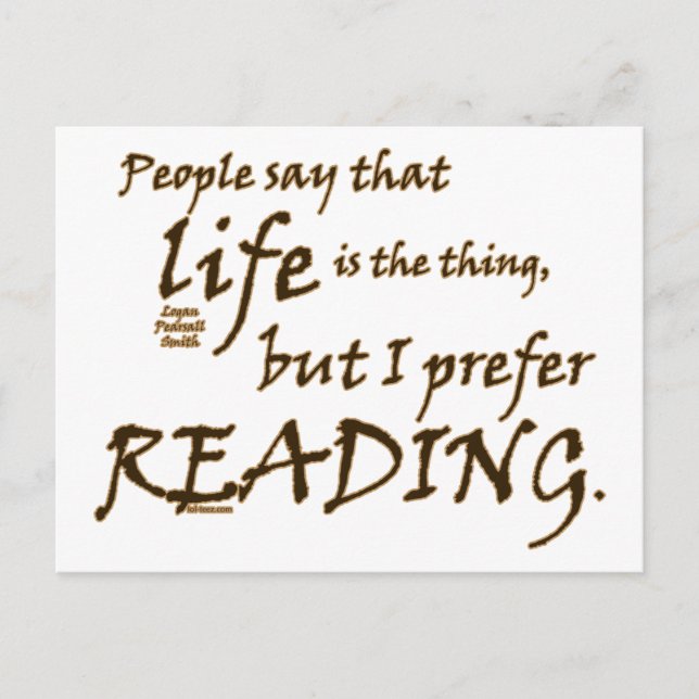 I Prefer Reading Postcard (Front)