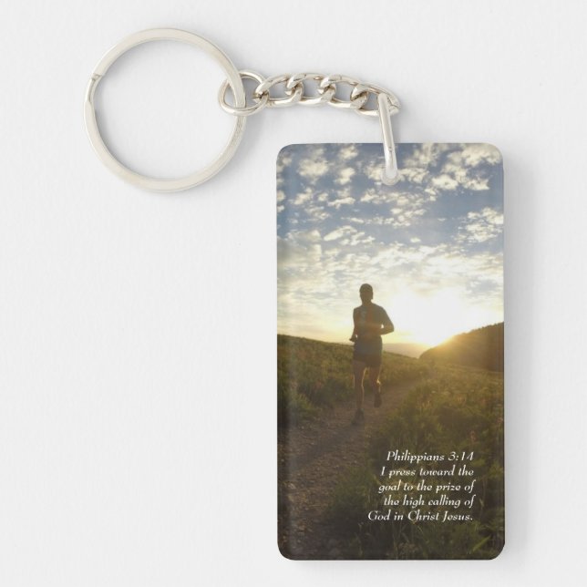 I Press Towards the Goal Philippians 3 Personalise Key Ring (Front)