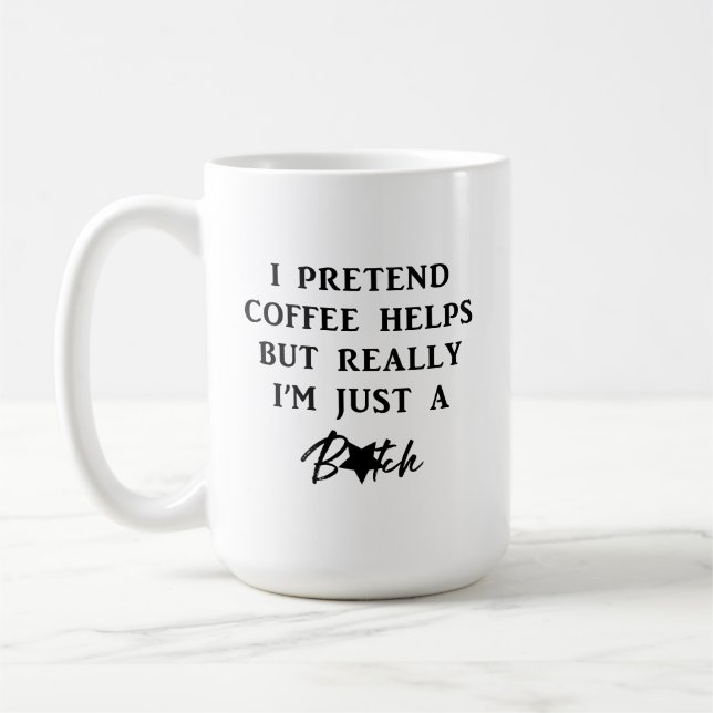 I Pretend Coffee Helps Travel Coffee Mug (Left)