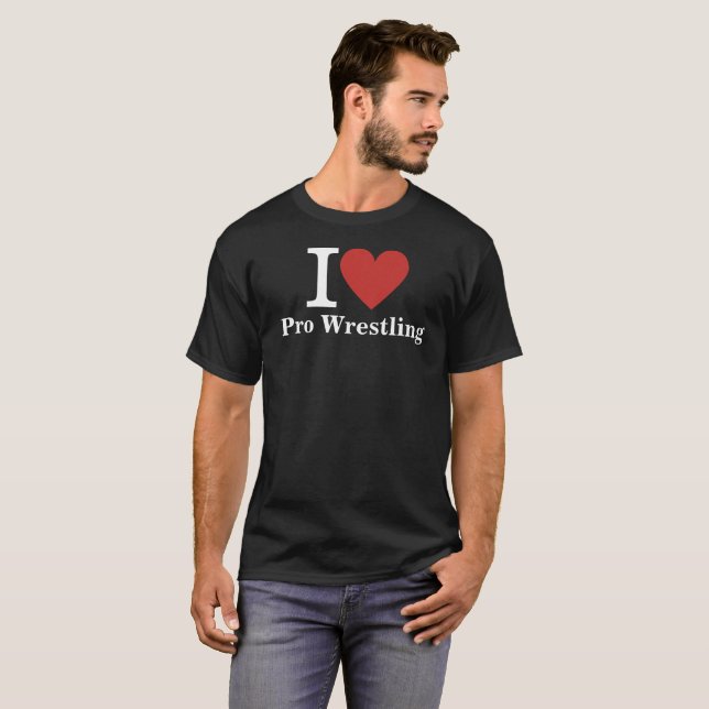 I ❤️ Pro Wrestling for Fans CUSTOM Men's T-Shirt (Front Full)