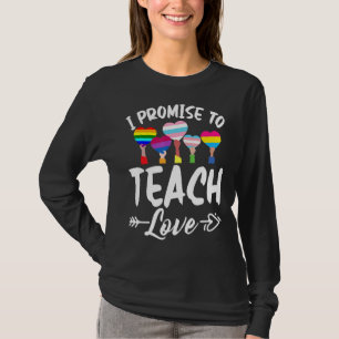 I Promise To Teach Love Lgbt Q Pride Proud Ally Te T-Shirt