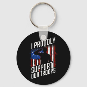 I Proudly Support Our Troops Veterans Day Key Ring