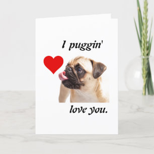 I Puggin' Love You Holiday Card