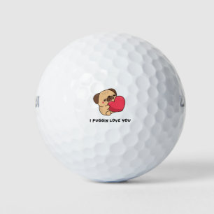 'I Puggin Love You' Pug Dog Lovers Pet Parent Gift Golf Balls
