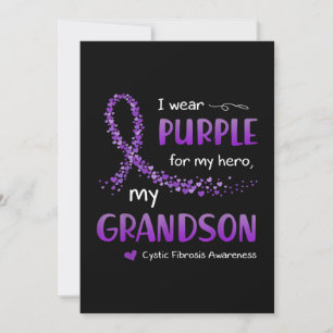 I Purple  Grandson Cystic Fibrosis Awareness Invitation
