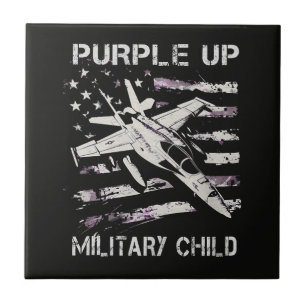 I Purple Up Month Of Military Ceramic Tile