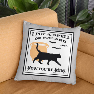 I Put a Spell on You Black Halloween Cat Cushion
