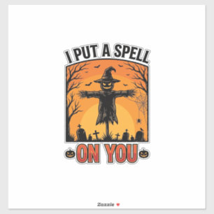I Put a Spell on You Halloween Scarecrow Vector De