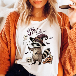 I Put A Spell On You Racoon Witch Halloween T-Shirt