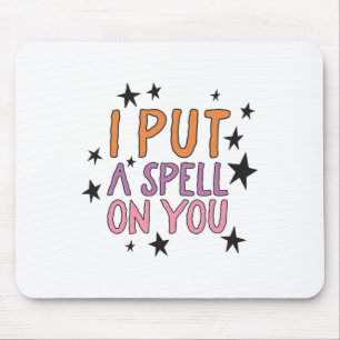I Put A Spell On You Retro Halloween Shirt Stars W Mouse Pad