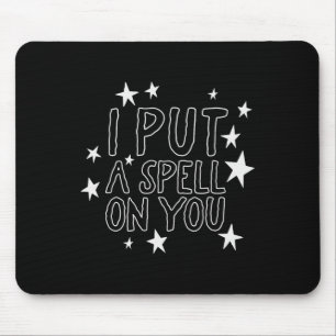 I Put A Spell On You Retro Halloween Shirt Stars W Mouse Pad