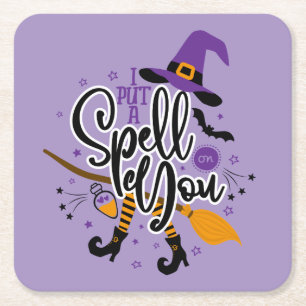 I Put A Spell On You Square Paper Coaster