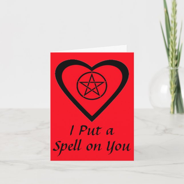 I Put a Spell on You Valentines Day Greetings Card (Front)