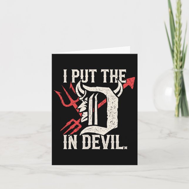 I Put D In Devil Matching Couple Funny Halloween  Card (Front)