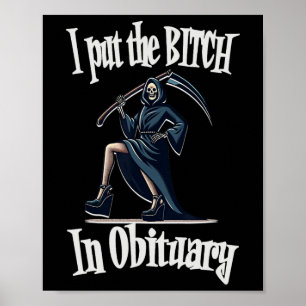 I Put In Obituary Costume Funny Sy Halloween  Poster