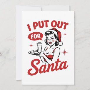 I Put Out For Santa Christmas Cookies Milk Retro Invitation