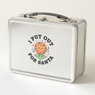 I Put Out For Santa Cookie Christmas Metal Lunch Box