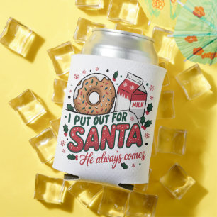 I Put Out for Santa Funny Christmas Party Can Cooler