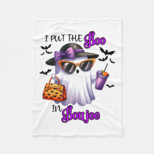 I Put The Boo In Boujee Cute Ghost Halloween Spook Fleece Blanket